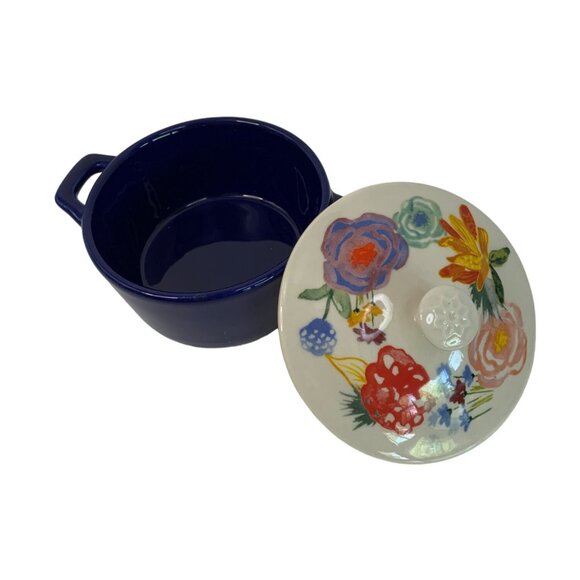 The Pioneer Woman Celia Stoneware Floral Mini Dutch Oven 4" Kitchen 7582 GUC - Picture 3 of 7